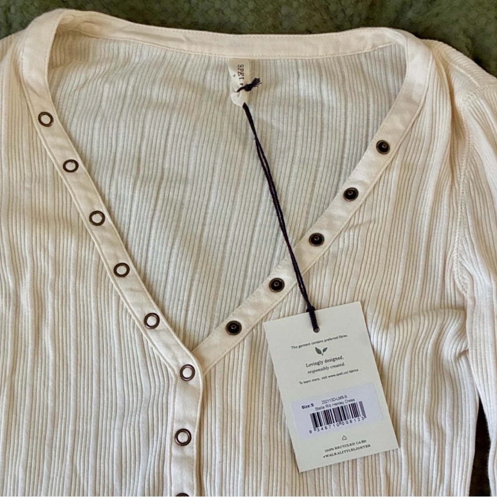 Spell Stella Ribbed Henley Dress, Sm, NWT! - Picture 6 of 6